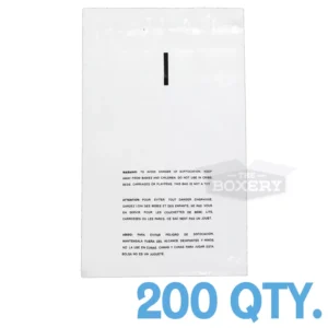 Self Seal Poly Bags 12x17 Clear with Suffocation Warning - 200 Count