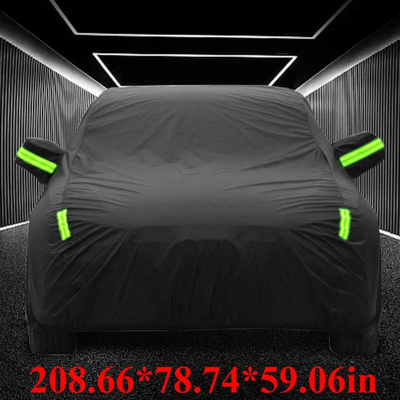 Full Car Cover Outdoor Waterproof Sun All Weather Protection 190T 530x200x150cm - Image 2