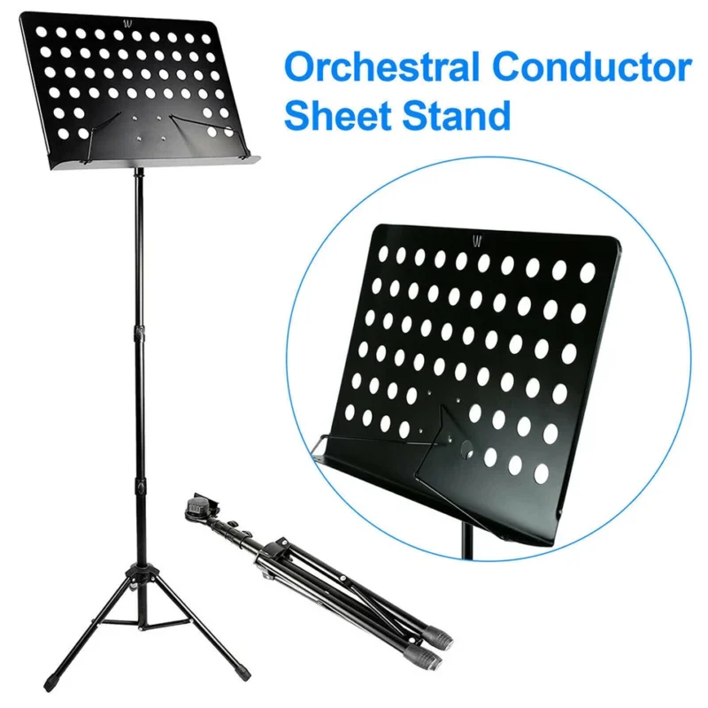 Heavy Duty Orchestral Music Stand Adjustable Sheet Stand Portable Tripod Base US - Image 5