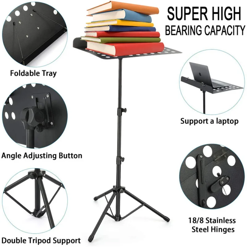 Heavy Duty Orchestral Music Stand Adjustable Sheet Stand Portable Tripod Base US - Image 3